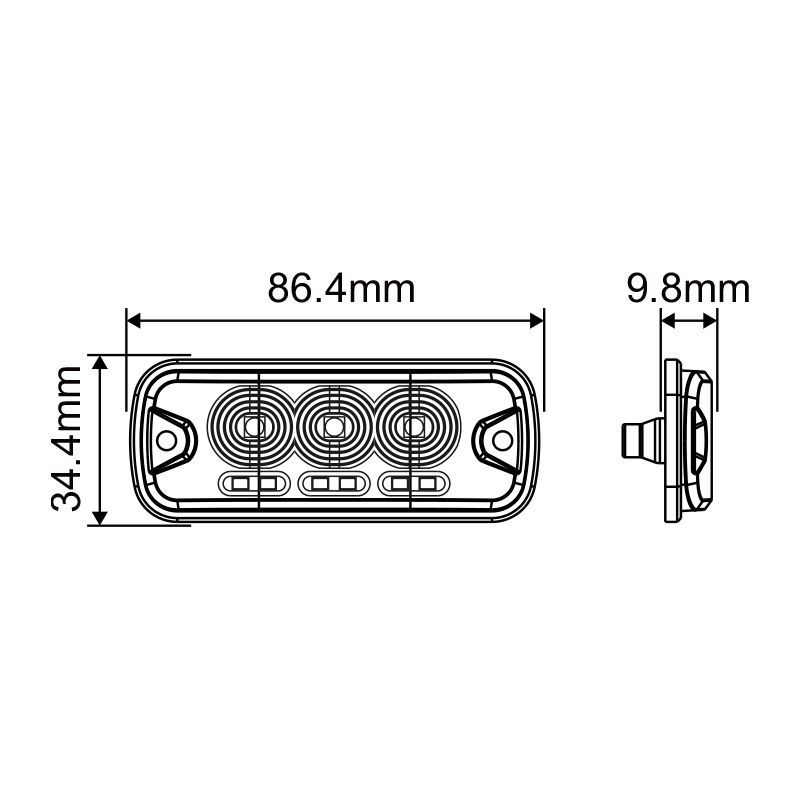 Surface Mount Beacon Caution Flashing Warning LED Light China Factory