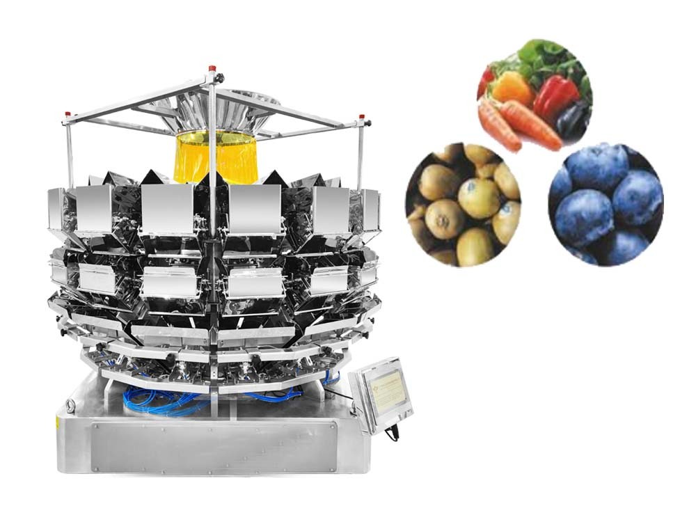 Automatic stainless steel Multi Head Weigher Weighing Machine IP65 12 Heads beans chocolate pet food weigher