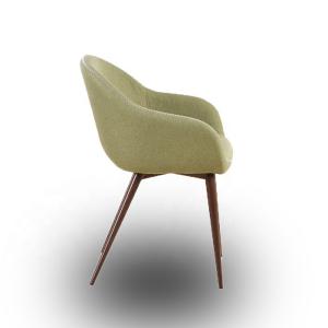 China Restaurant Modern Dining Armchair Fabric Eco - Friendly Steel Pipe Frame wholesale