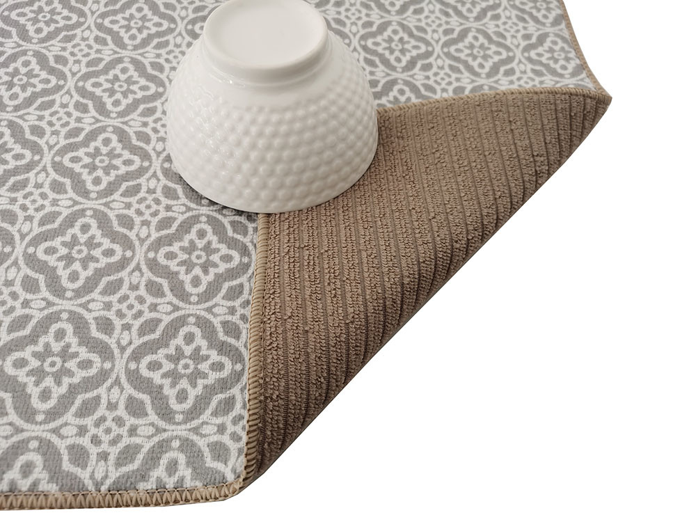 Printing Microfiber Dish Drying Mat 38x50cm Stripe Cloths