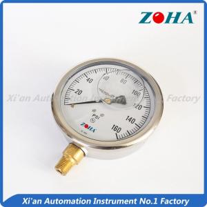 China Lead Free Oil Filled Fuel Pressure Gauge , Liquid Filled Oil Pressure Gauge ±1.5% wholesale