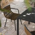 Metal Minimalist Garden Set AJUNION Aluminum Dining Chair Rope Weave Outdoor