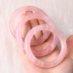 Natural Crystal Polished Stone Pink Rose Quartz Bangle Crystal Jewelry For