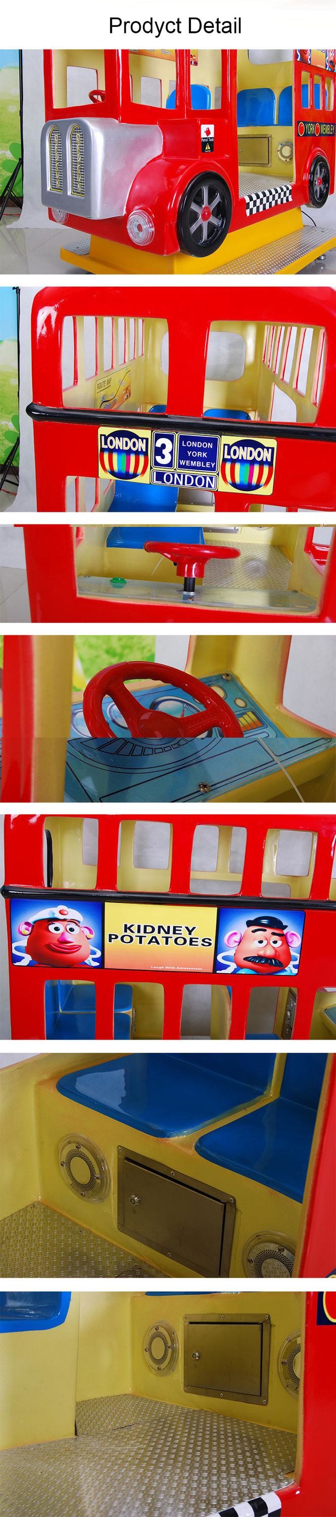 Funny London Bus Kiddie Ride Game Machine For Shopping Center