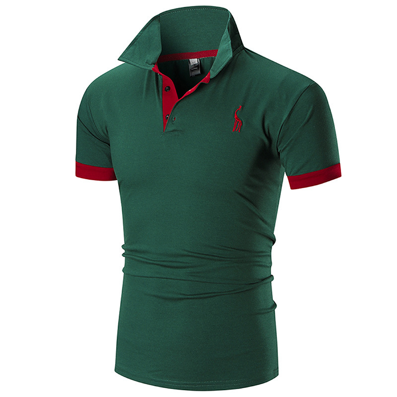 Custom Printing Methods Embroidered Deer Men's Polo Shirts for Summer Casual Style