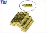 Shinning Golden Brick 16GB USB Stick Slip Button Laser Logo Engraved