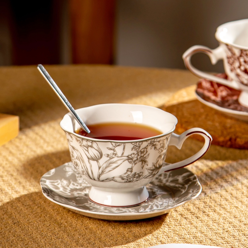 Ceramic Type Porcelain 2024 Year Cup 200ml Chinese Year Mug Gift Coffee Cup And Saucer