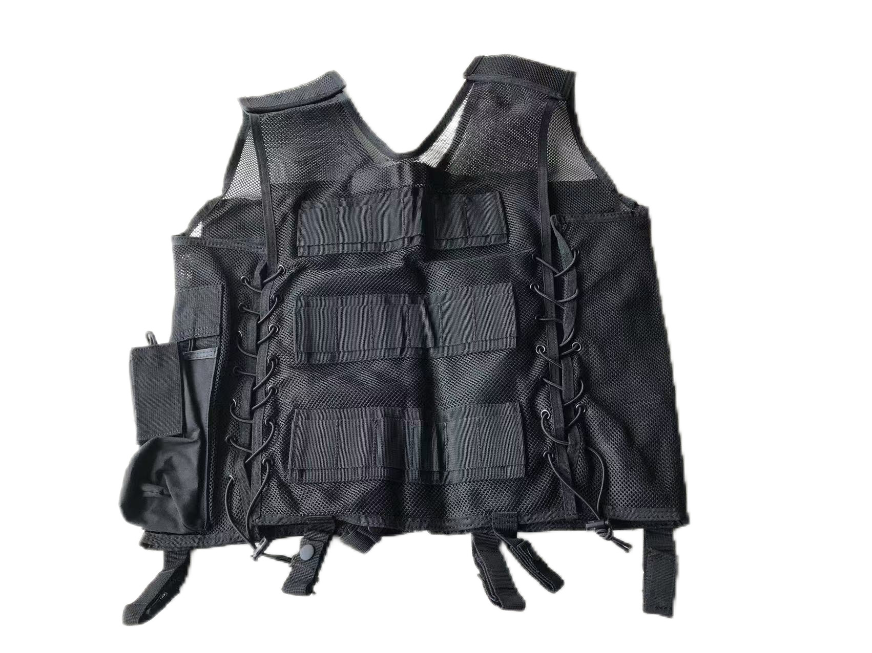 Polyester Black Security Tactical Vest With Zippers And Buttons