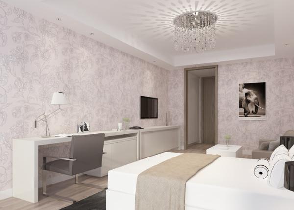 Removable PVC Country Bedroom Wallpaper / Household Pink Floral Wallpaper