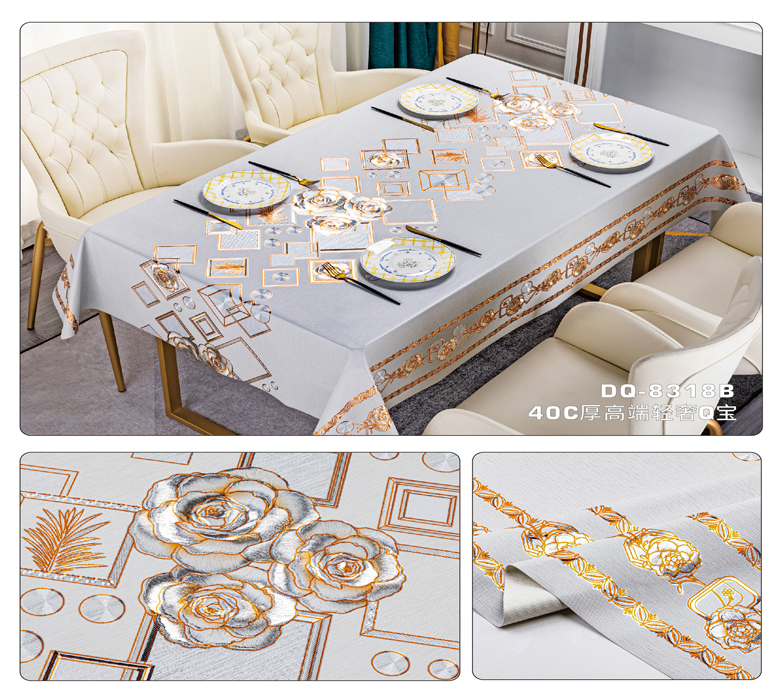Stain Resistant Tablecloth for Kitchen Table Cover Design PVC Rectangle Tablecloth