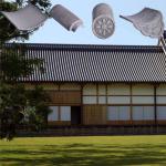 Architecture Garden Pagoda Japanese Roof Tile Commercial Grey Clay Soundproof