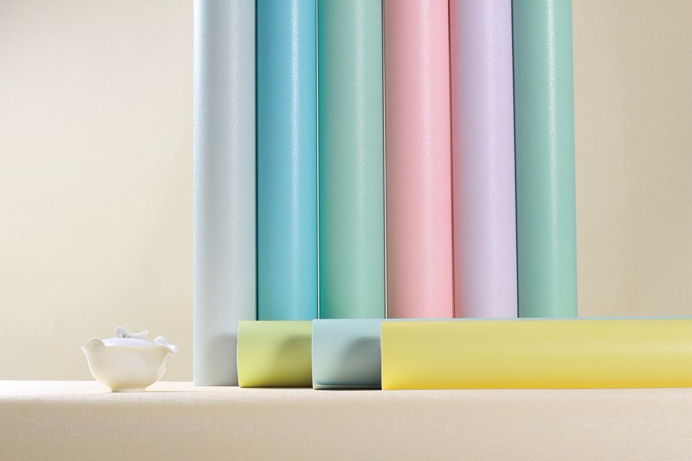 Blue Color Peel and Stick Wallpaper 3d Plain Solid Color Wallpaper for Soundproofing in Home Decoration