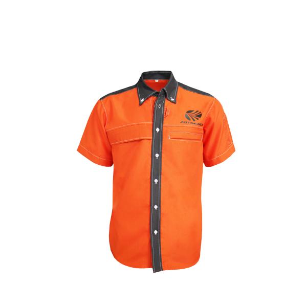 200GSM Men T-SHIRT & POLO 65 Polyester 35 Cotton T Shirts Orange Contrast Black
