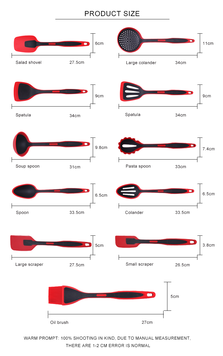 Silicone Kitchen Utensil Set Cookware BPA Free Cooking Tools And Equipments