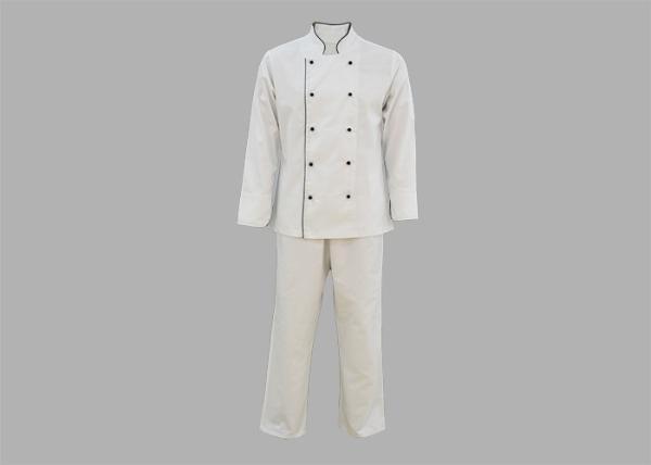 Anti Shrink Personal Protective Clothing / Womens Chef Clothes Button Front