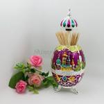 Shinny Gifts Advanced Metal Toothpick Holder Carved Toothpick Box Home Ktv