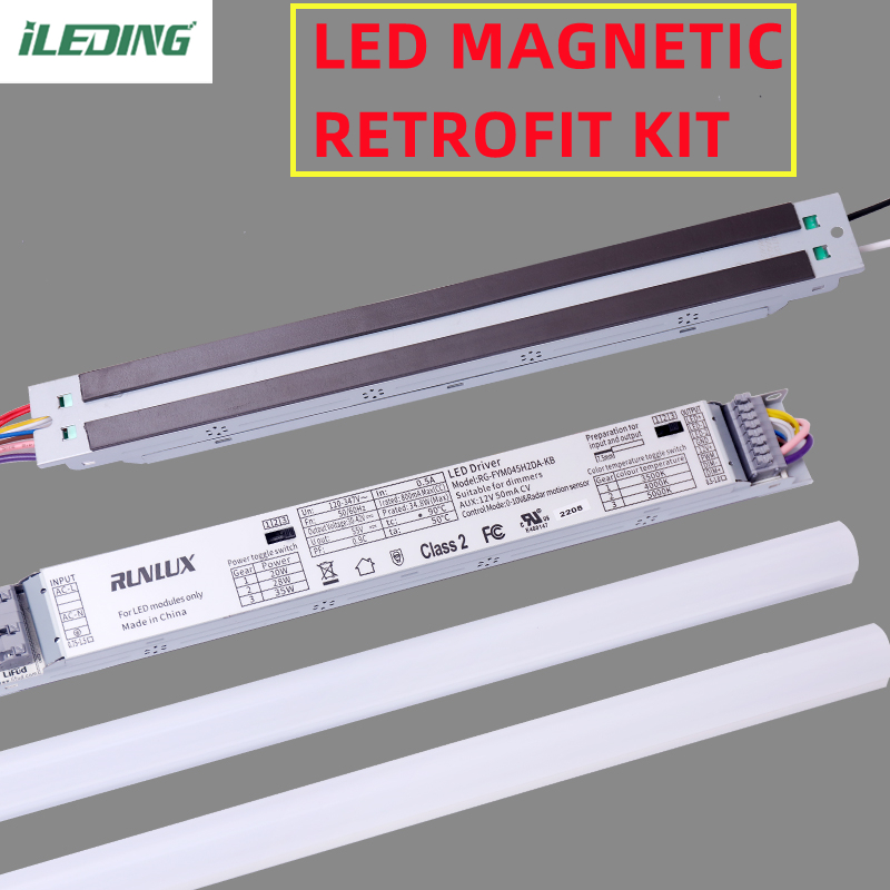 PC Material Led Linear Retrofit Kit Magnetic Mount Led Light 140Lm/W 2FT 25W 20W 15W