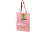 Thick Portable Reusable Cotton Tote Bags , Korean Style Pink Canvas Tote Bags