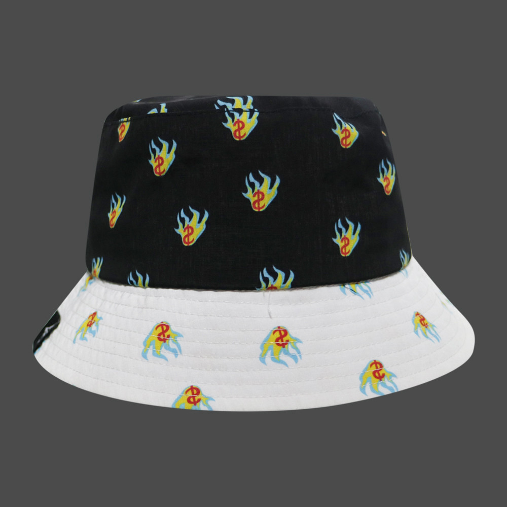 New arrival fashion Custom high quality sublimation pattern with small tag spring summer fishing bucket hat/cap