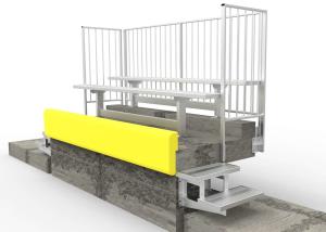 China Permanent Aluminum Grandstands Bench With Powder Coated Aluminum Legs wholesale