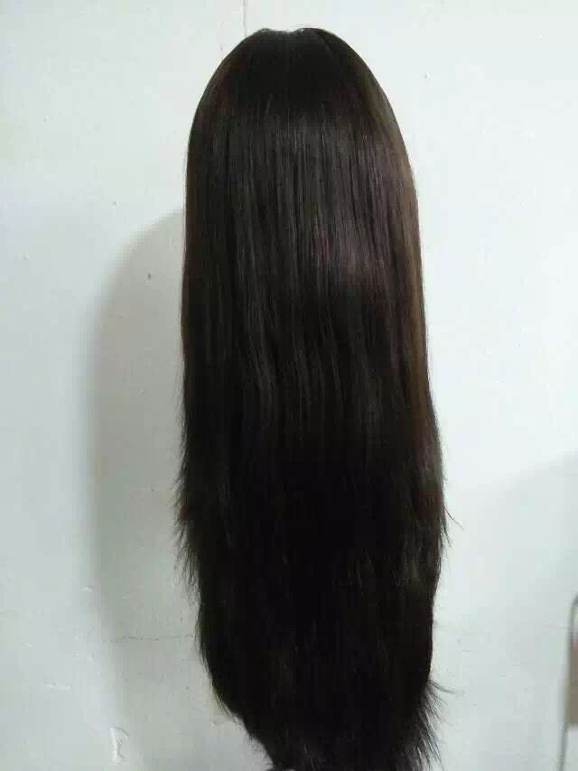 Real Russian/Slavic Virgin European Hair 16" Jewish Wigs Big Layer Silky Straight Natuarl Color