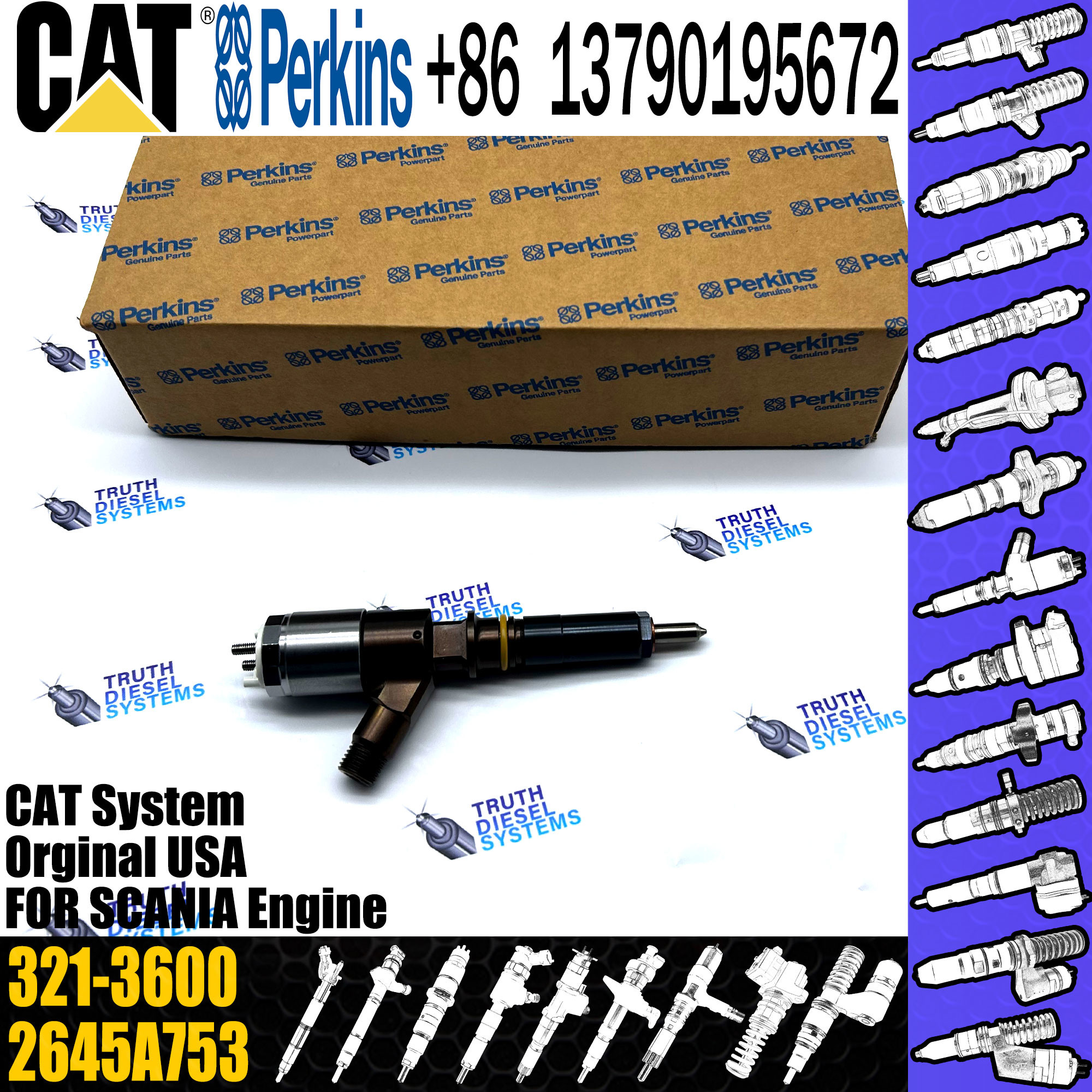 C6.4 diesel engine fuel injector 321-3600 10R-7938 2645A734 321-3600