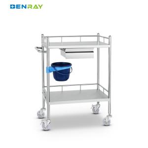 China 2 Layer Hospital Stainless Steel Medical Instrument Trolley wholesale