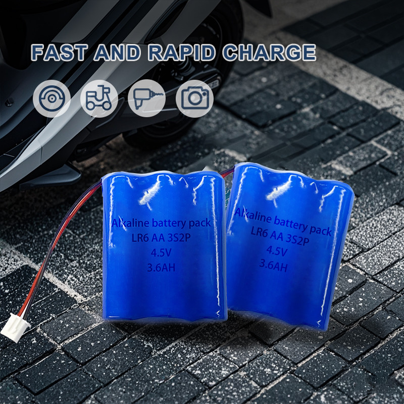 MSDS AA Alkaline Battery Pack 3s2P 4.5V AA LR06 Batteries Blue