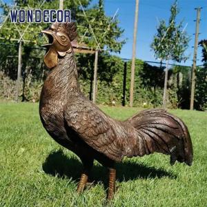 China Live size outdoor garden metal animal decoration bronze rooster statue wholesale