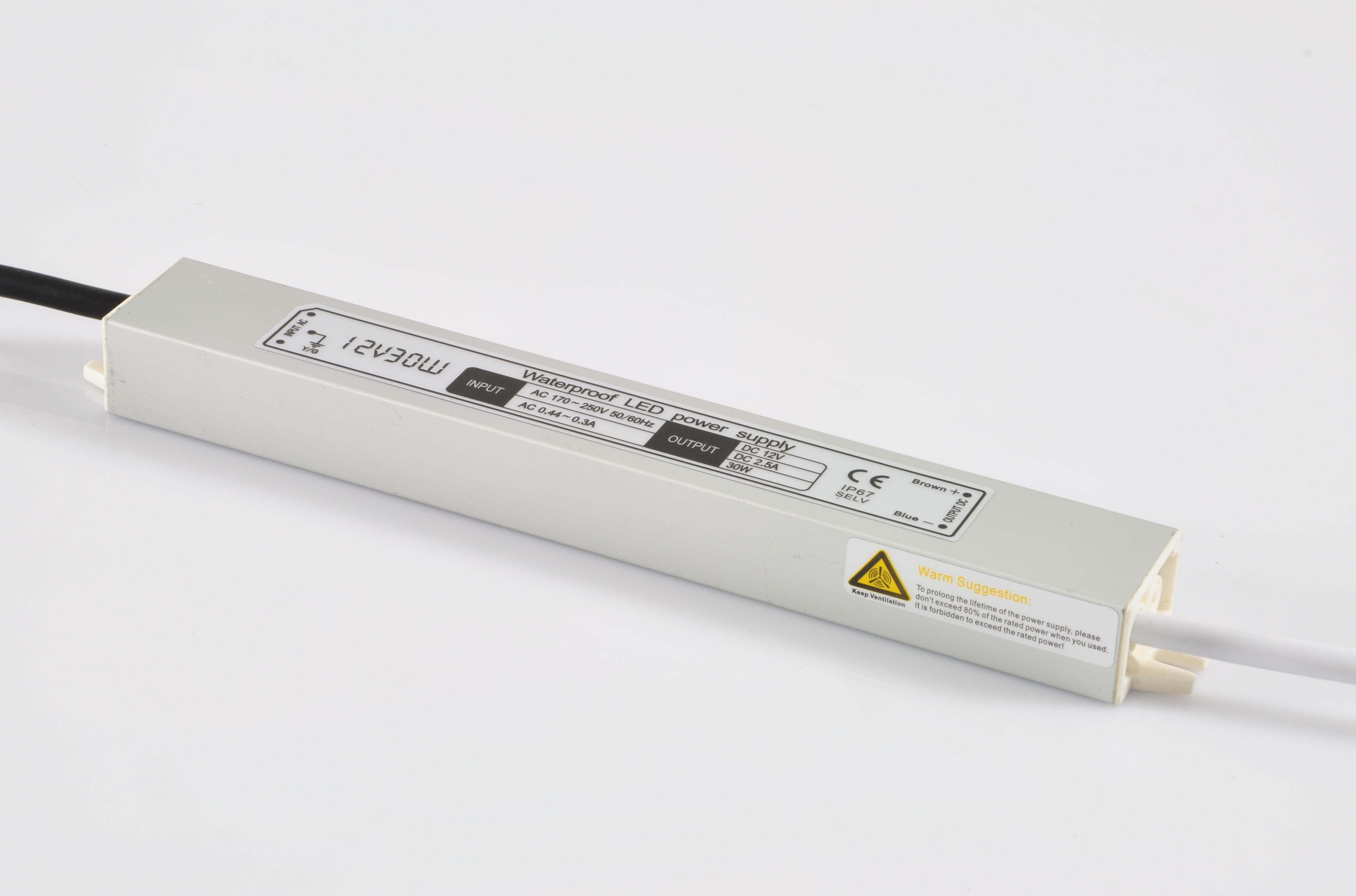 24v 30w Slim waterproof power supply IP67 LED transformer Adapter for LED Light