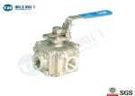 Stainless Steel Socket Weld Ball Valve , Direct - Mount 4 Seats 4 Way Ball Valve