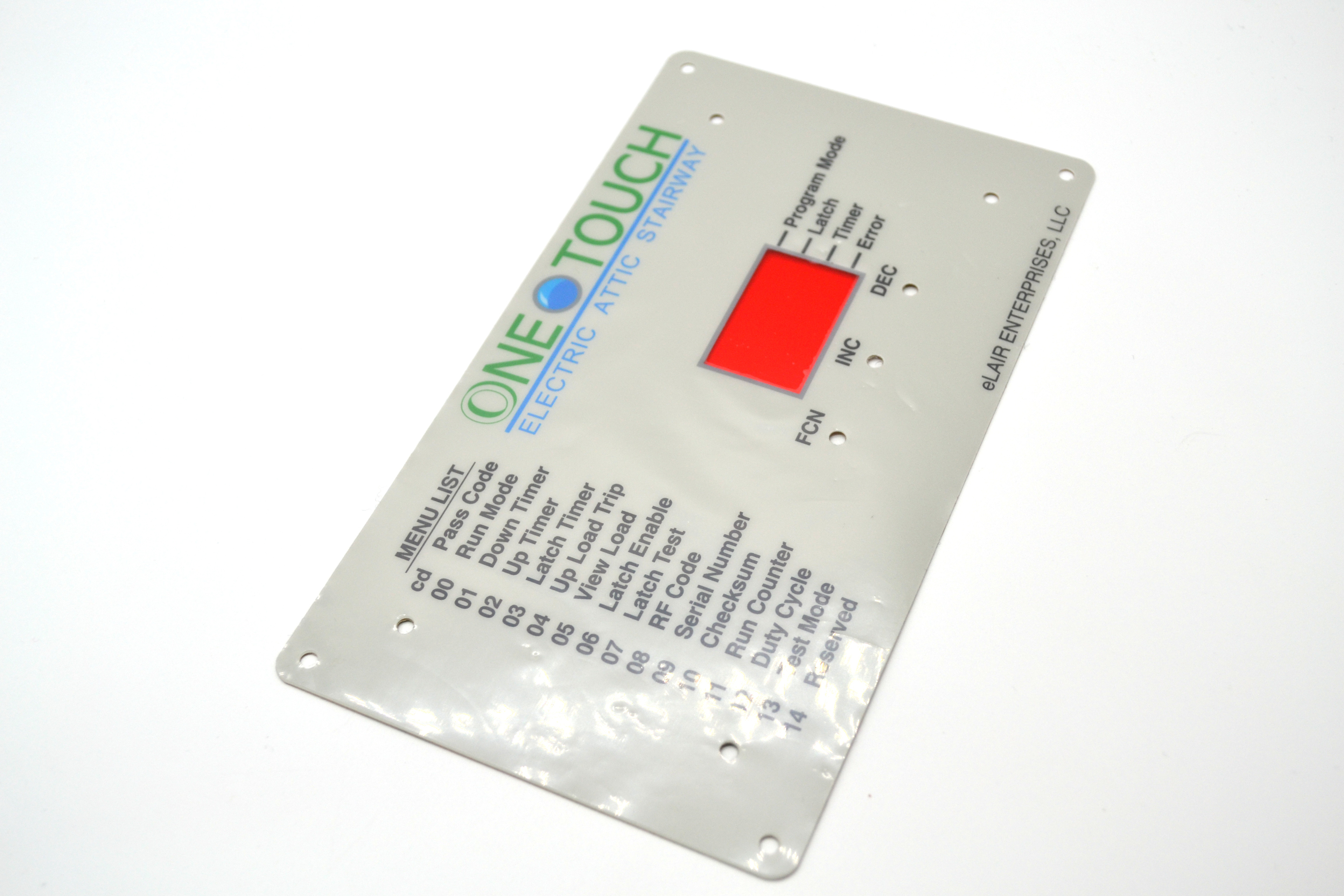 Flat Type Membrane Switch Panel Non Tactile With Red Colored Transparency Window