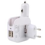 5V 3.1A Dual Port Car Charger , Combo 2 In 1 Car And Home Charger 79.5g