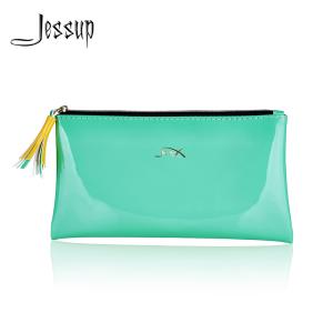China Jessup Makeup Brush Storage Premium PU Leather Waterproof Cosmetic Bag Closure Lightweight CB011 wholesale