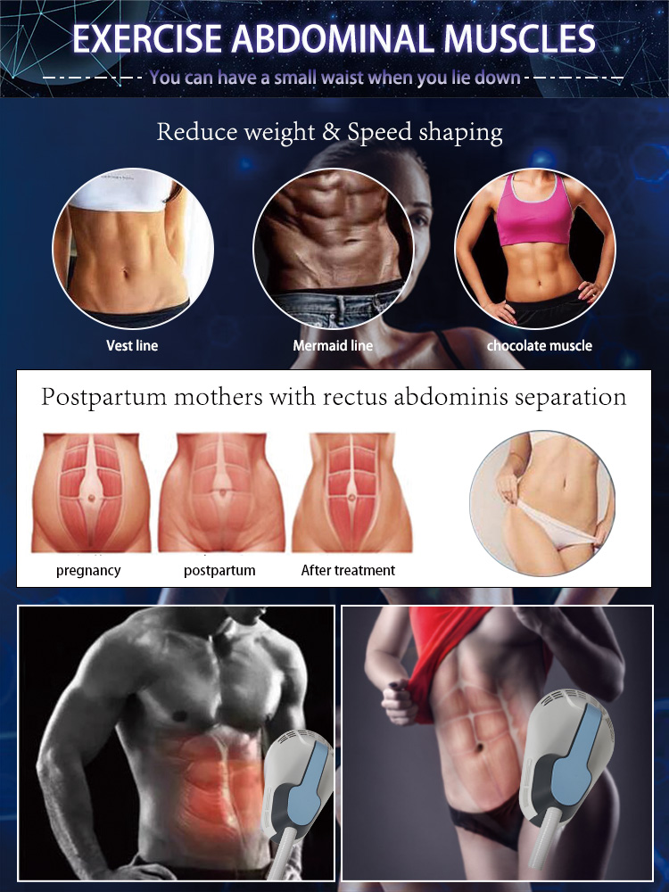 4 Handles Ems Tesla Muscle Stimulator Body Slimming Machine Air Cooling System