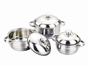 China cone-shape 3/4pcs cookware set / cooking pot wholesale