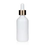 Empty White Ceramic Boston Glass Bottle Cosmetic Packaging