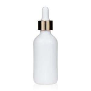 China Empty White Ceramic Boston Glass Bottle Cosmetic Packaging wholesale