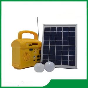 China 10w mini hand solar panel lighting kits / led solar light lighting kits with phone charger, radio, MP3 for hot sale wholesale