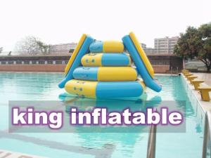 China Kids / Adults Inflatable Water Parks with Slide and Logo Printing , Soft Water Play Equipment wholesale