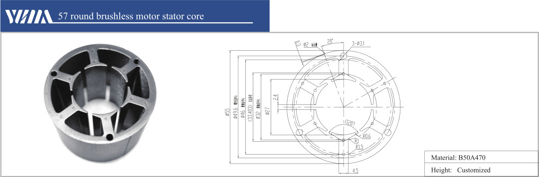 Induction Bldc Motor Core Material Lamination For Industrial Control