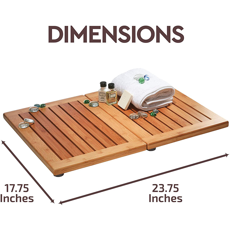 100% Natural Bamboo Floor Mat Bathroom For Shower Waterproof