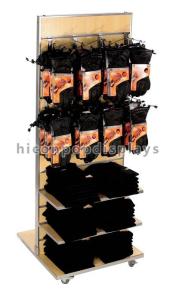 China Painting Slatwall Display Stands Fixtures Wood With Metal Hooks wholesale