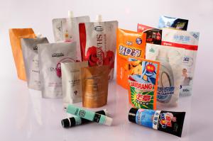 China Standup Heat Seal Cosmetics Pouch , Flexible Cosmetic Packaging Laminated Bag wholesale