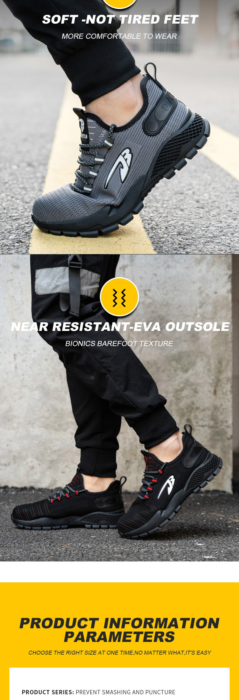 Flying Weaving Light Comfortable Steel Toe Shoes Breathable