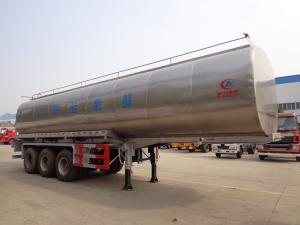 China 40t Fresh Milk Delivery Tanks Trucks And Trailers 3 Axle Stainless Steel Milk Tank Truck wholesale
