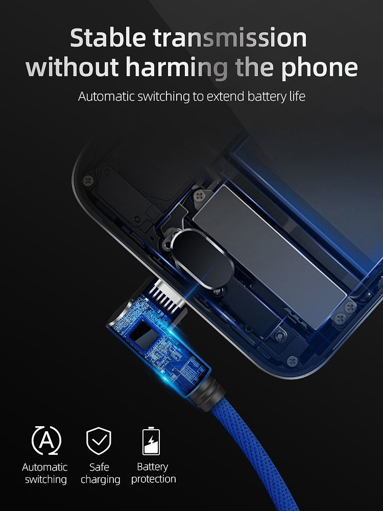 1m USB 2.0 Type C Cable Curve Port 90 Degree USB C Cable