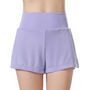 China Loose Light Purple Sweat Shorts Logo Loose Mesh Pants High Waisted Hotty Hot Shorts wholesale