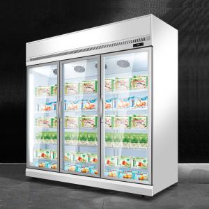 China -22 Degrees Fan Cooling Upright Triple Glass Door Ice Cream Display Freezer wholesale