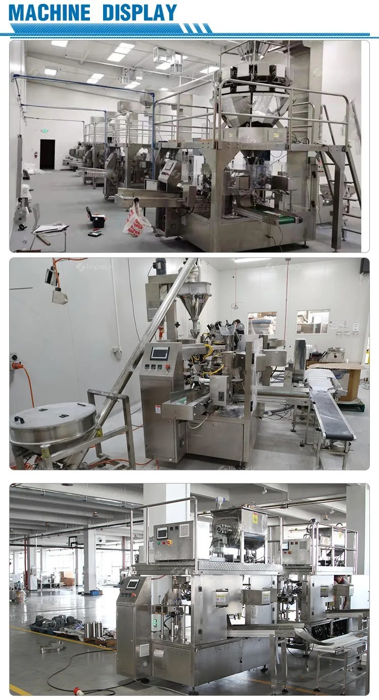 High Speed 100BPM Rotary Automatic Vacuum Packaging Machine For Dried Meat Dumplings